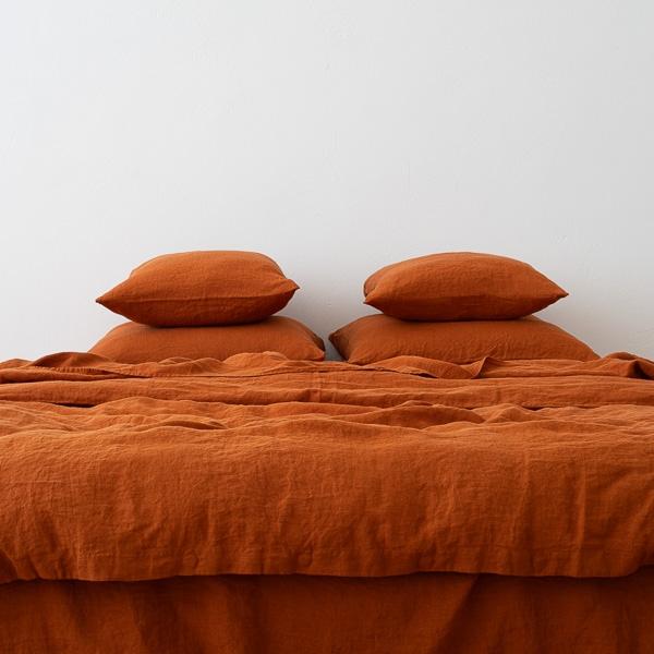 Linenme Cinnamon Linen Duvet Stone Washed