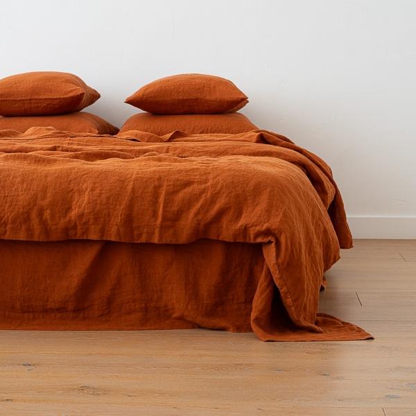 linenme Cinnamon Linen Duvet Stone Washed