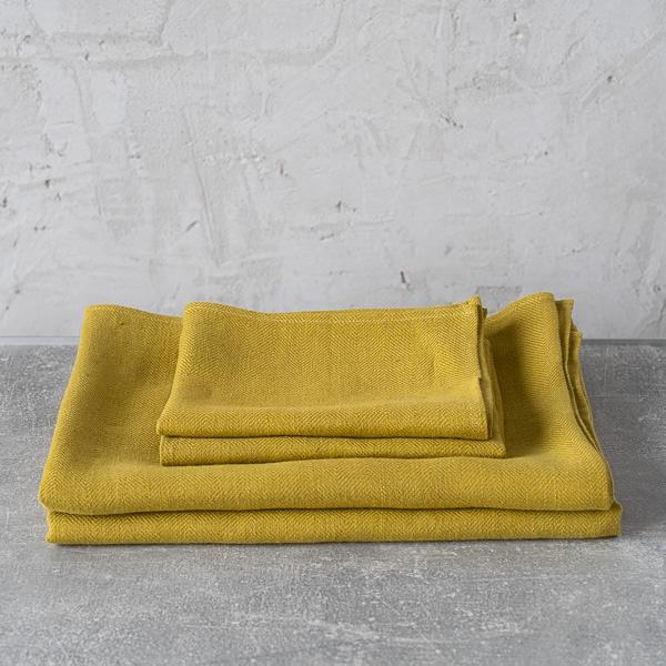 Linenme Citrine Linen Bath Towels Set Lara