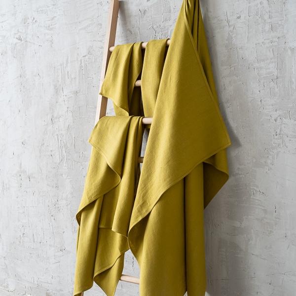 Linenme Citrine Linen Bath Towels Set Lara