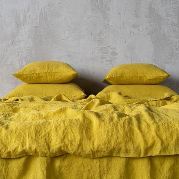 Linenme Citrine Stone Washed Bed Linen Pillow Case