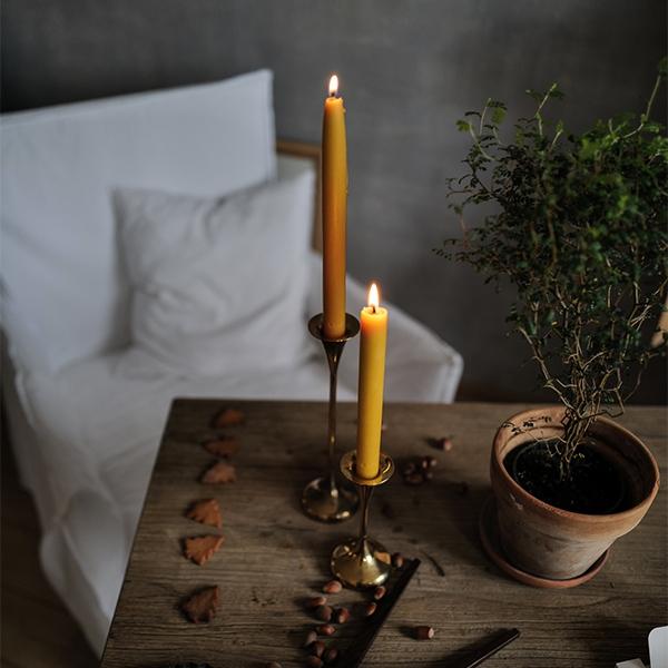 Linenme Classic Beeswax Tapers Set Of Two