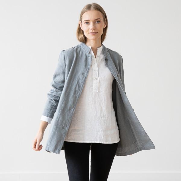 Linenme Cool Grey Linen Jacket Short Paolo