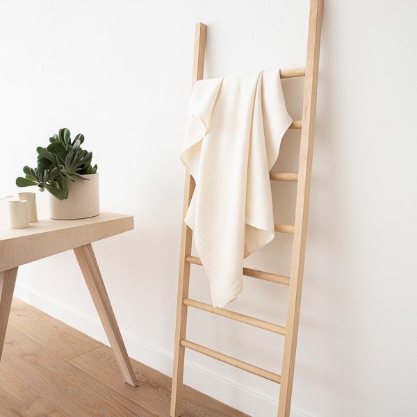 Linenme Cream Huckaback Linen Bath Towel Lara