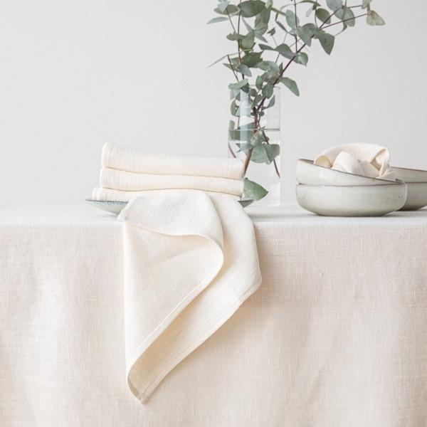 Linenme Cream Linen Fabric Lara