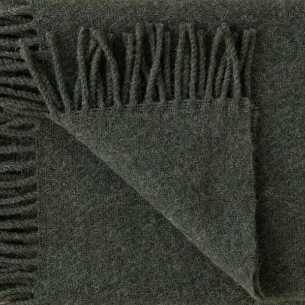 Linenme Dark Olive Wool Throw Paula
