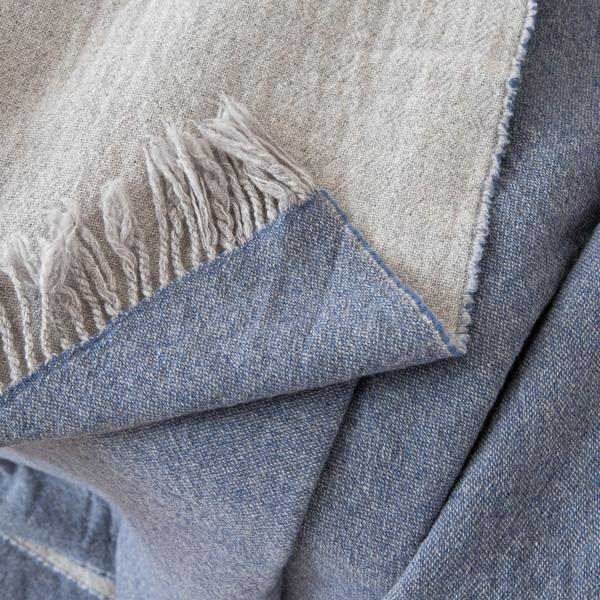 Linenme Denim Extra Fine Merino Wool Throw Marcus