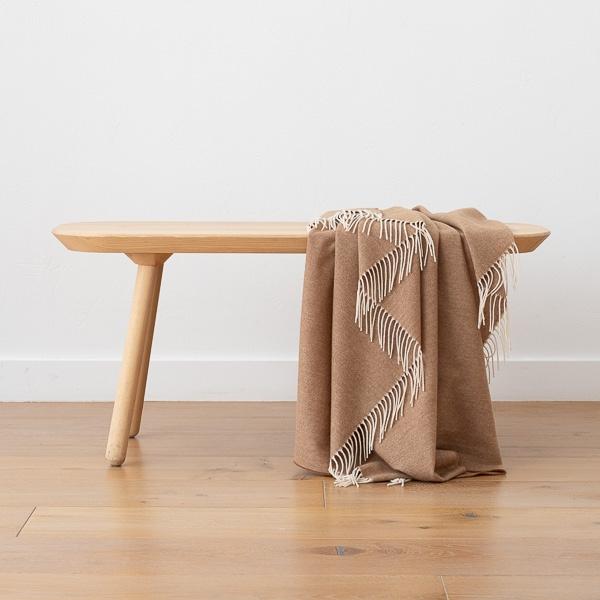Linenme Extra Fine Merino Wool Throw Henry Beige