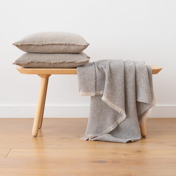 Linenme Extra Fine Merino Wool Throw Lily Grey