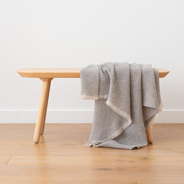 Linenme Extra Fine Merino Wool Throw Lily Grey