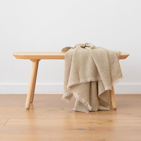 Linenme Extra Fine Merino Wool Throw Lily Olive
