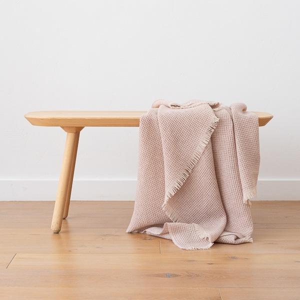 Linenme Extra Fine Merino Wool Throw Lily Rosa