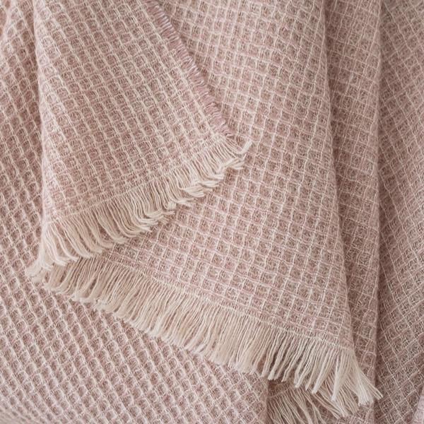 Linenme Extra Fine Merino Wool Throw Lily Rosa