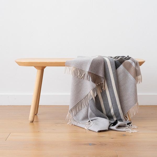 Linenme Extra Fine Merino Wool Throw Milano Grey
