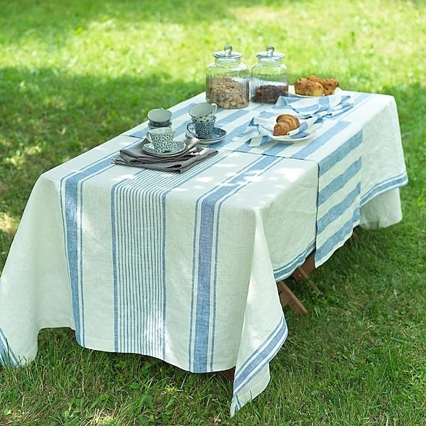 Linenme Fabric Blue Linen Tuscany Prewashed