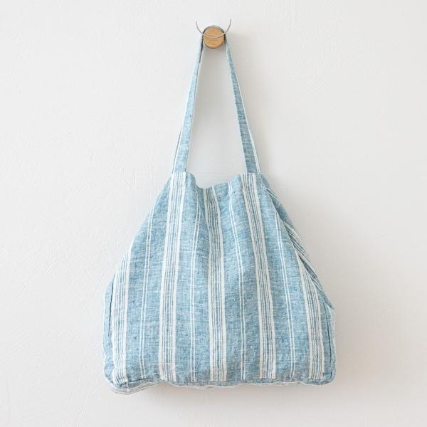 Linenme Fabric Marine Blue Linen Multistripe