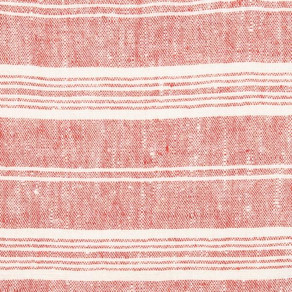 linenme Fabric Sample Red Multistripe Linen