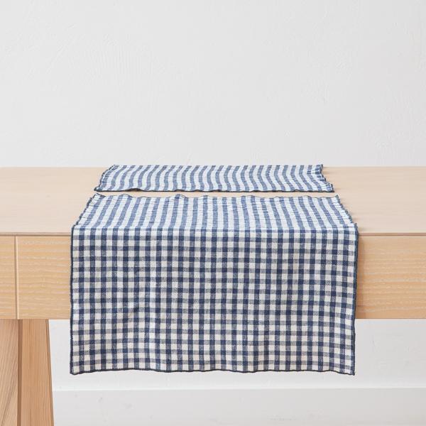 Linenme Gingham Linen Placemat Indigo