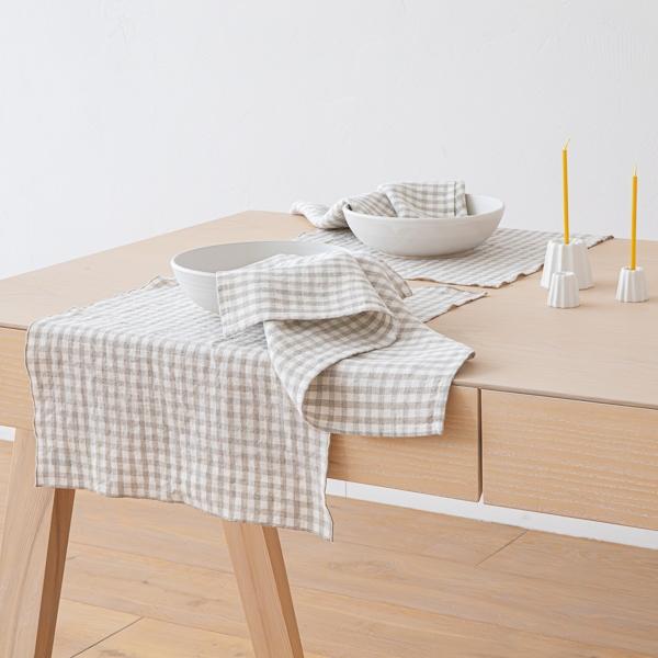 Linenme Gingham Linen Placemat Natural