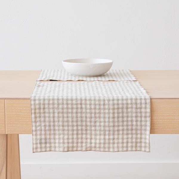 Linenme Gingham Linen Placemat Natural