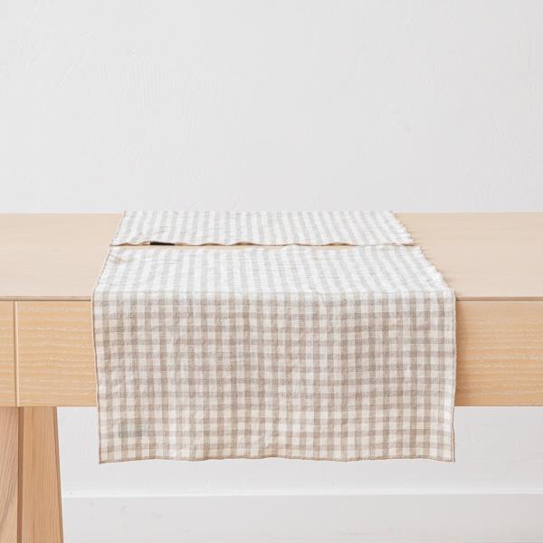 Linenme Gingham Linen Placemat Natural