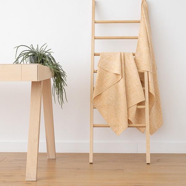 Linenme Gold Linen Bath Towels Set Francesca
