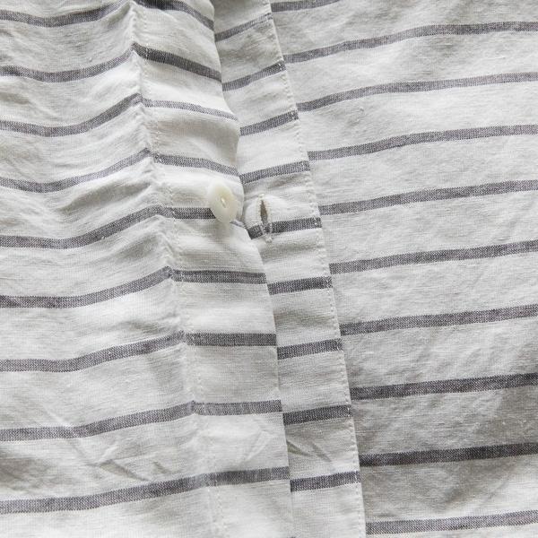 Linenme Graphite Washed Bed Linen Duvet Stripe