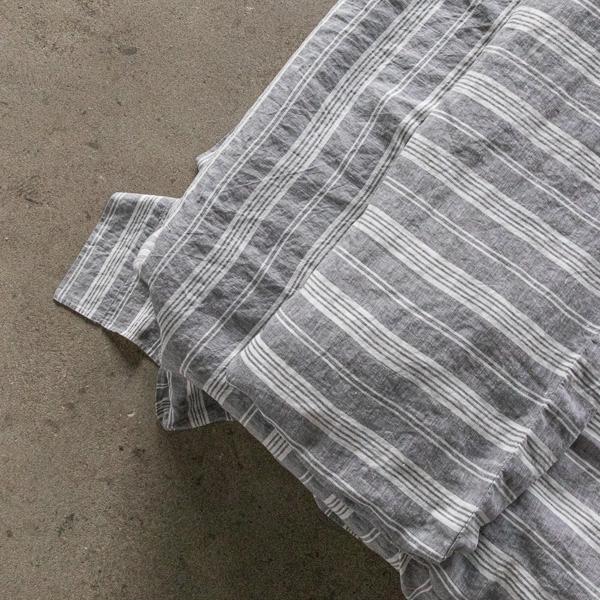 Linenme Graphite Washed Bed Linen Flat Sheet Jazz