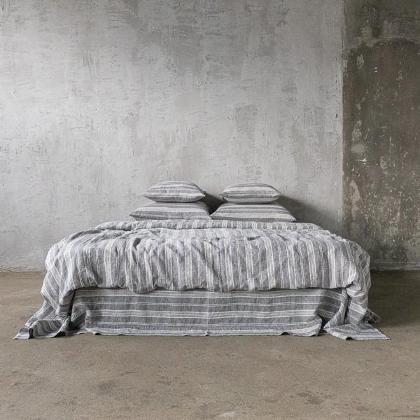 Linenme Graphite Washed Bed Linen Flat Sheet Jazz