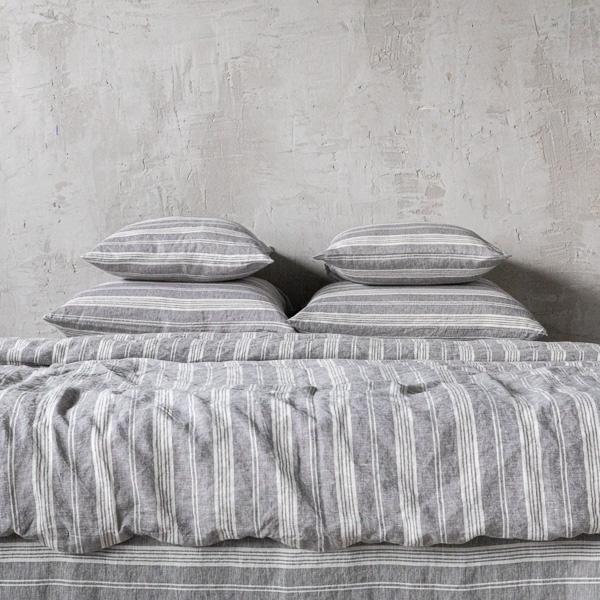 Linenme Graphite Washed Bed Linen Pillow Case Jazz