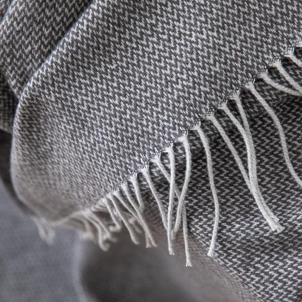 Linenme Grey Cotton Throw Valeria