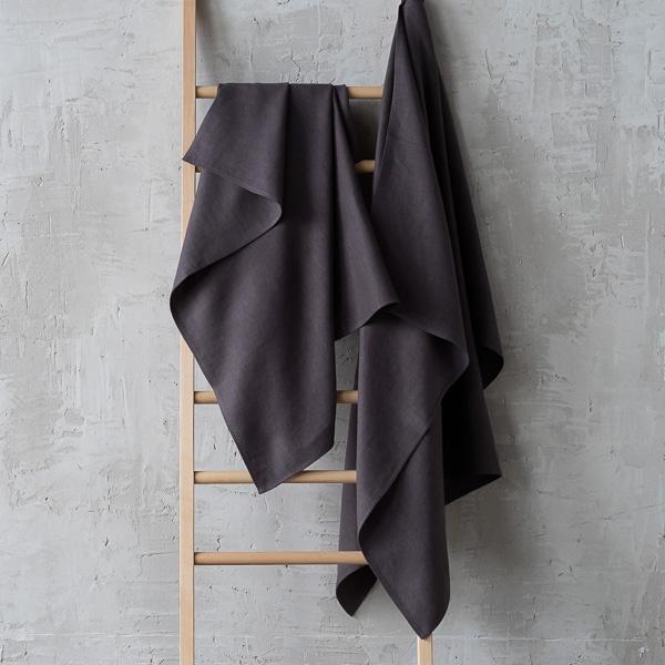 Linenme Grey Linen Bath Towel Lara