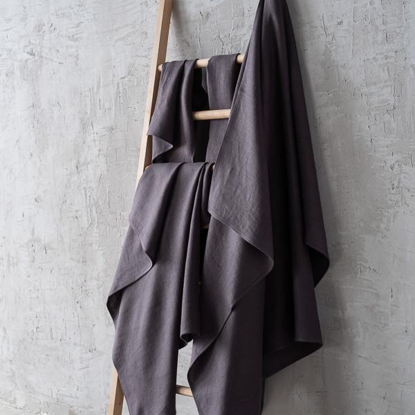 Linenme Grey Linen Bath Towels Set Lara