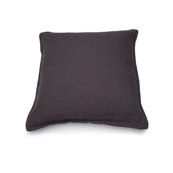 Linenme Grey Linen Cushion Cover Stone Washed