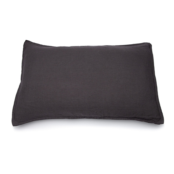 Linenme Grey Linen Cushion Cover Stone Washed