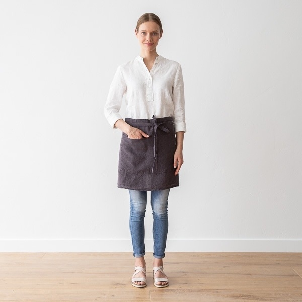 Linenme Grey Linen Fabric Stone Washed Prewashed