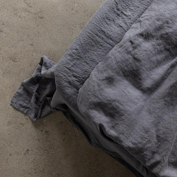 Linenme Grey Stone Washed Bed Linen Flat Sheet