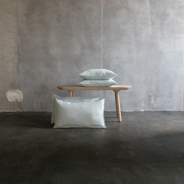 Linenme Ice Blue Linen Cushion Cover Stone Washed