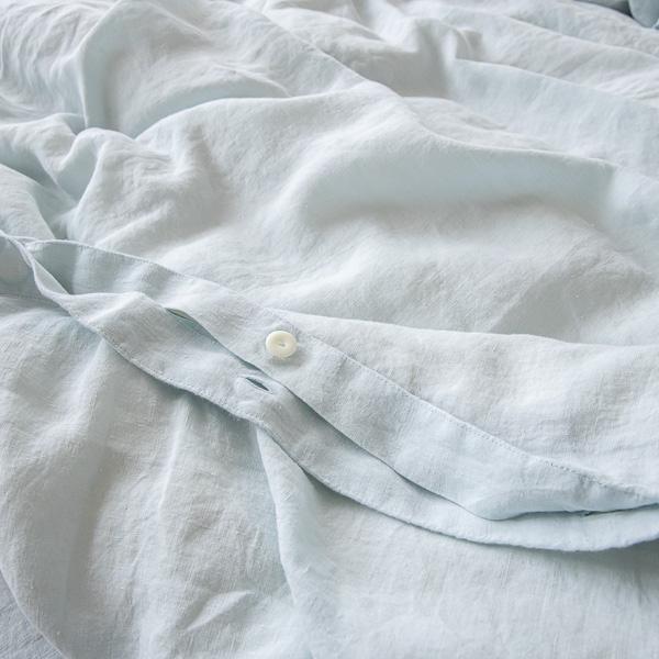 Linenme Ice Blue Linen Duvet Stone Washed
