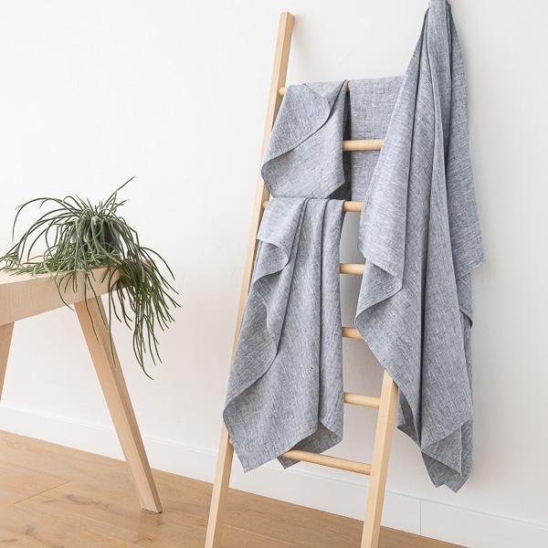 Linenme Indigo Linen Bath Towels Set Francesca