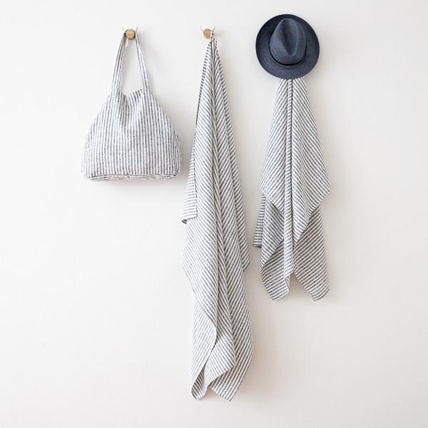 Linenme Indigo Linen Beach Bag Brittany