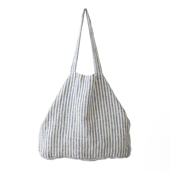 Linenme Indigo Linen Beach Bag Brittany