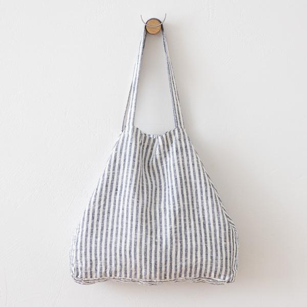 linenme Indigo Linen Beach Bag Brittany