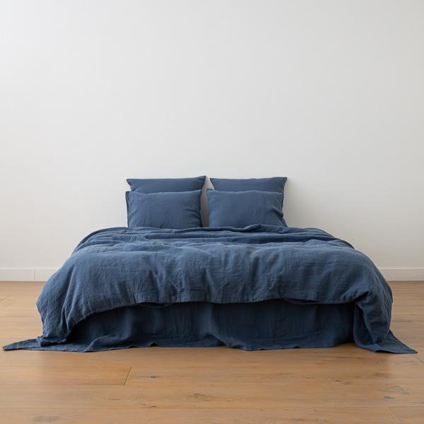 Linenme Indigo Linen Bed Set Stone Washed