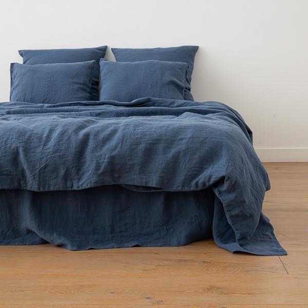 Linenme Indigo Linen Bed Set Stone Washed