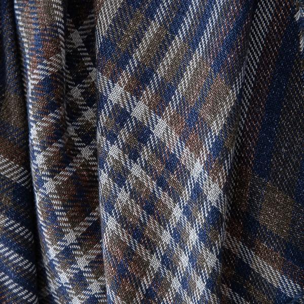 Linenme Indigo Square Linen Throw Paolo