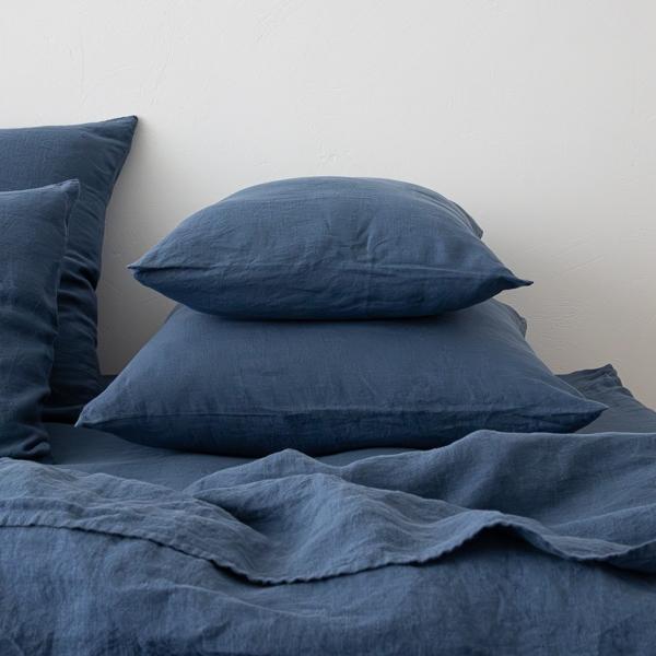 Linenme Indigo Stone Washed Bed Linen Pillow Case