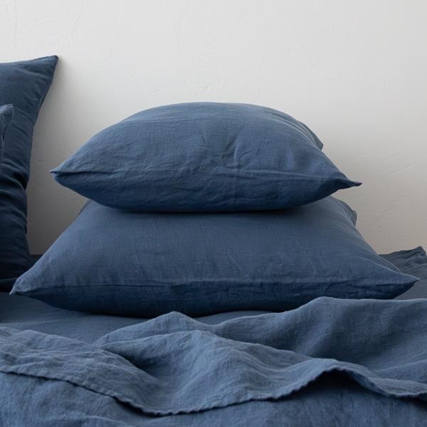 linenme Indigo Stone Washed Bed Linen Pillow Case