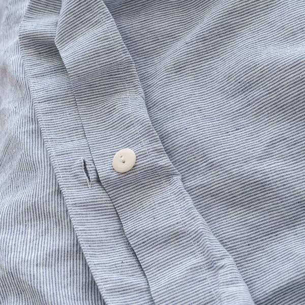 Linenme Indigo Washed Bed Linen Duvet Pinstripe