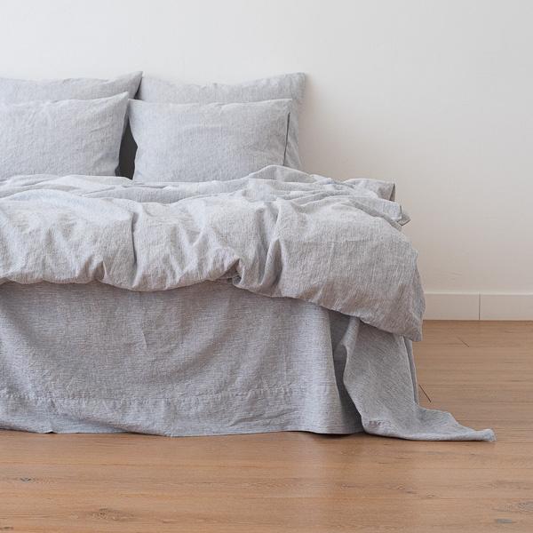 linenme Indigo Washed Bed Linen Duvet Pinstripe